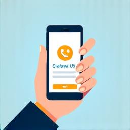 Illustration of a person talking on the phone, representing step 1: Contact Us