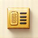 Stylized phone and email icons in gold