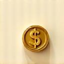 Golden payment icon on a light background